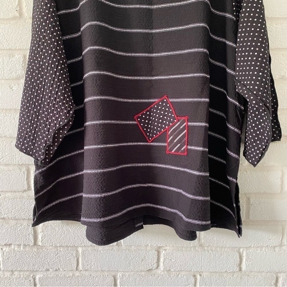 Moonlight Y&S Fashion Design Artsy Blouse Button Back Top Lagenlook Size Large - Picture 3 of 9